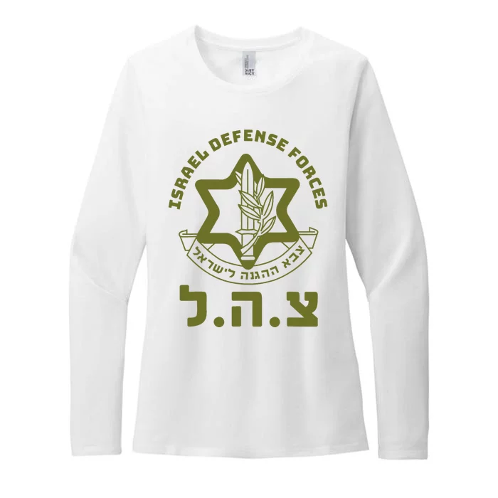 Israeli Military Symbol  Hebrew IDF Design Womens CVC Long Sleeve Shirt