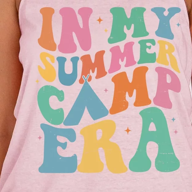 In My Summer Camp Era Retro Groovy Women's Knotted Racerback Tank