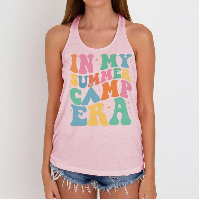 In My Summer Camp Era Retro Groovy Women's Knotted Racerback Tank