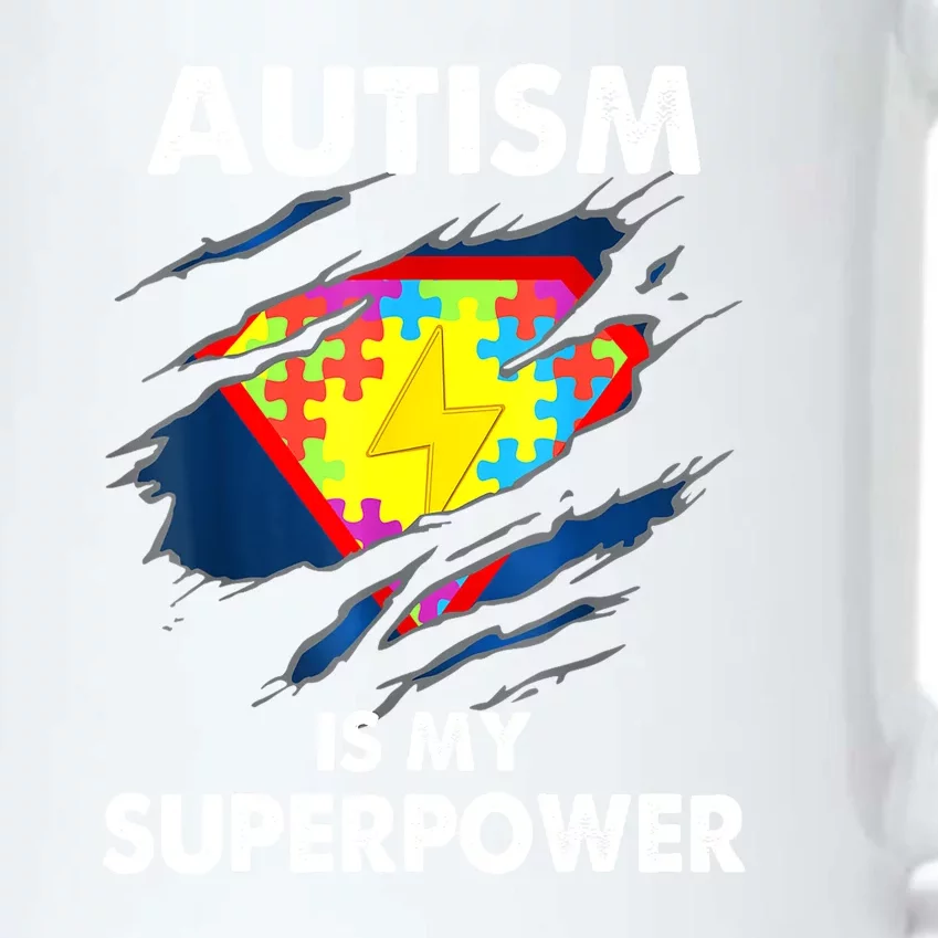 Is My Super Power Superhero Autism Awareness Gift Black Color Changing Mug