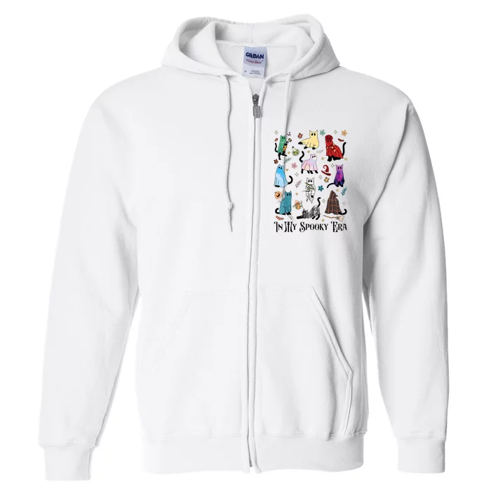 In My Spooky Era Cute Cat Halloween Tay Halloween Full Zip Hoodie