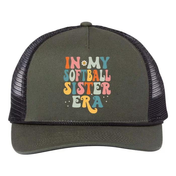 In My Softball Sister Era Retro Rope Trucker Hat Cap