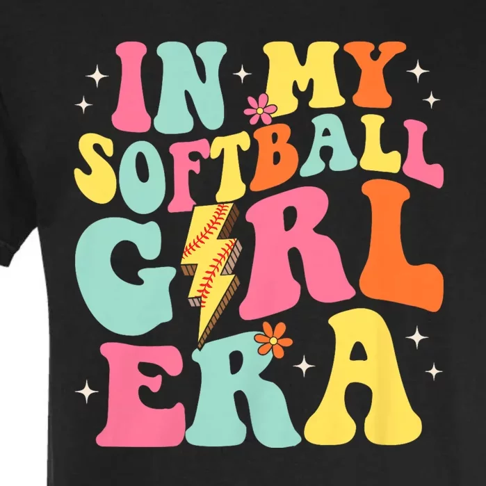 In My Softball Girl Era Retro Groovy Softball Girl Garment-Dyed Heavyweight T-Shirt