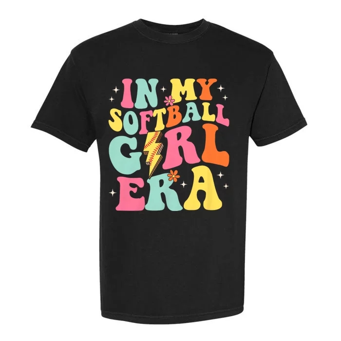 In My Softball Girl Era Retro Groovy Softball Girl Garment-Dyed Heavyweight T-Shirt