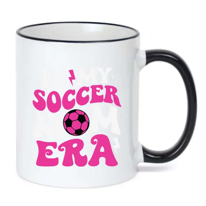 In My Soccer Mom Era Cute Groovy Soccer Mom Black Color Changing Mug