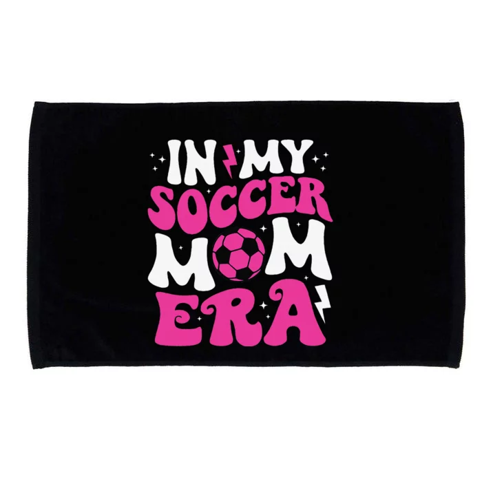 In My Soccer Mom Era Cute Groovy Soccer Mom Microfiber Hand Towel