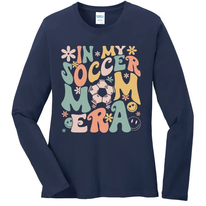 In My Soccer Mom Era Groovy Soccer Mom Life Mothers Day Ladies Long Sleeve Shirt