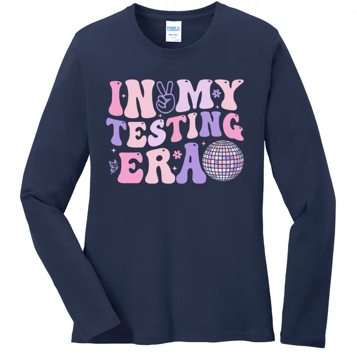 In My Testing Era Test Day Retro Motivational Teacher Ladies Long Sleeve Shirt