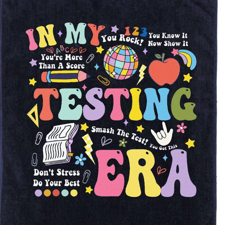 In My Testing Era Teachers Student Rock The Test Testing Day Platinum Collection Golf Towel