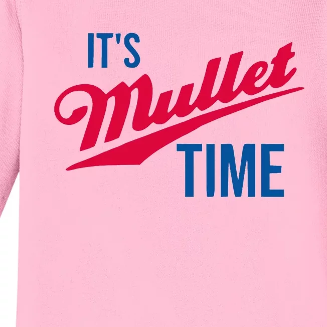 ItS Mullet Time Funny Redneck Mullet Baby Long Sleeve Bodysuit