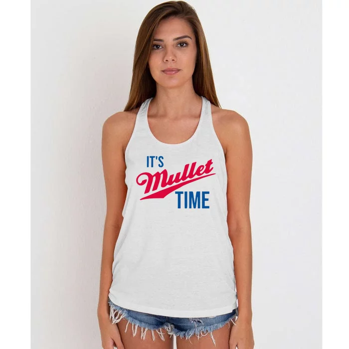 ItS Mullet Time Funny Redneck Mullet Women's Knotted Racerback Tank