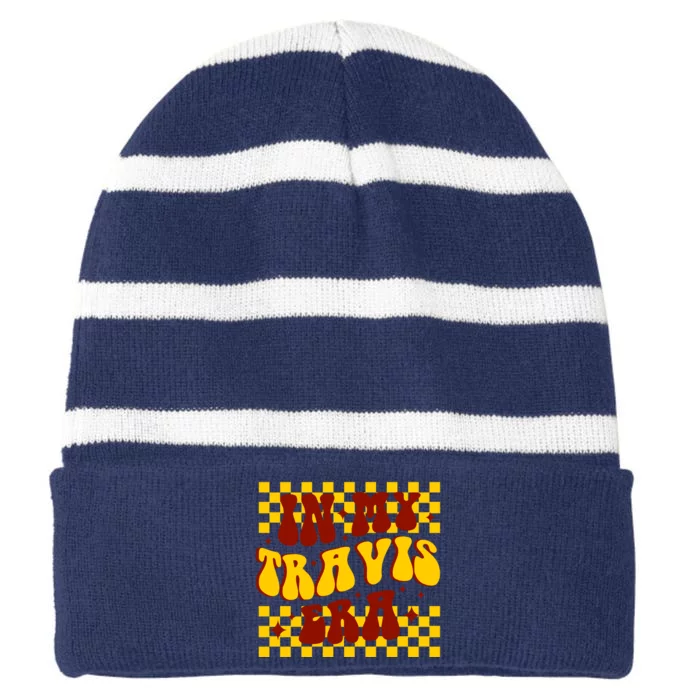 In My Travis Era Football Cute Striped Beanie with Solid Band