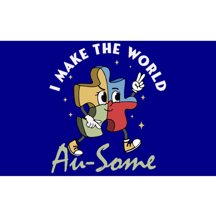 I Make The World Augiftsome Autism Awareness Month Puzzle Piece Gift Bumper Sticker