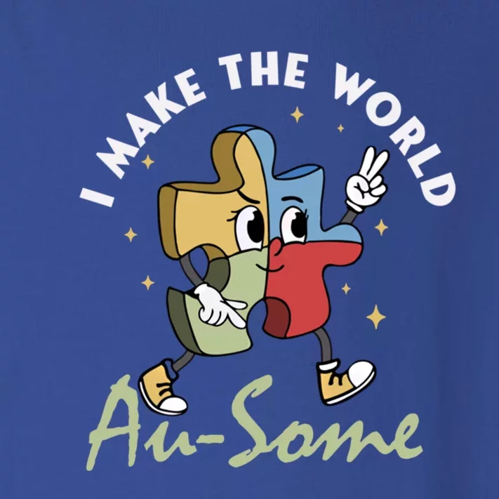 I Make The World Augiftsome Autism Awareness Month Puzzle Piece Gift Toddler Long Sleeve Shirt