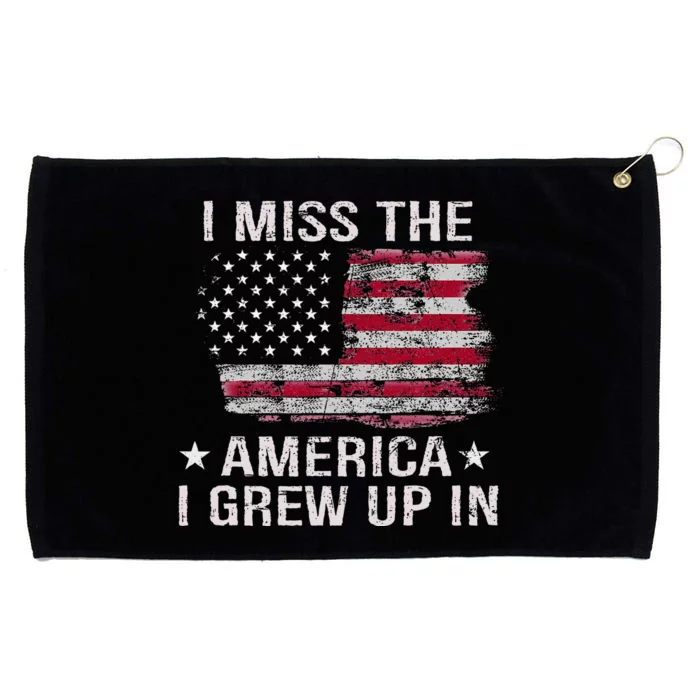 I Miss The America I Grew Up In Vintage American Usa Flag Grommeted Golf Towel