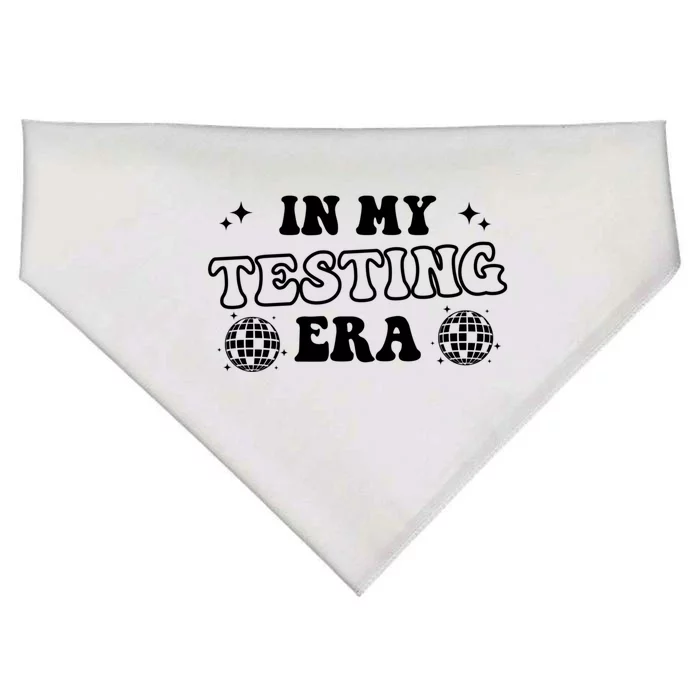 In My Testing Era, Funny Testing Teacher, Teaching Student USA-Made Doggie Bandana