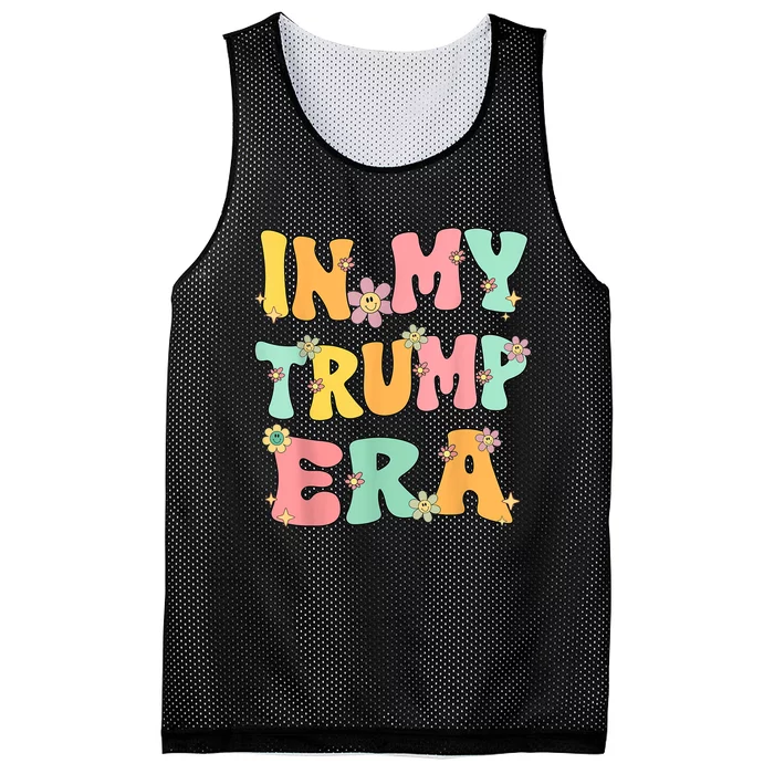 In My Trump Era Retro Groovy Trump 2024 Election Mesh Reversible Basketball Jersey Tank