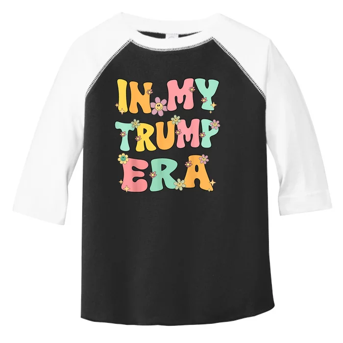 In My Trump Era Retro Groovy Trump 2024 Election Toddler Fine Jersey T-Shirt