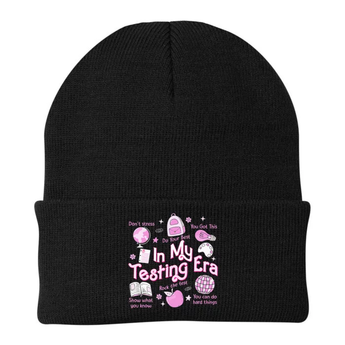 In My Testing Era Teachers Student Rock The Test Knit Cap Winter Beanie