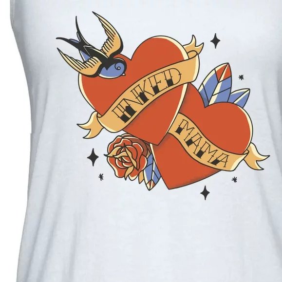 Inked Mama Tattoo Heart Ladies Essential Flowy Tank