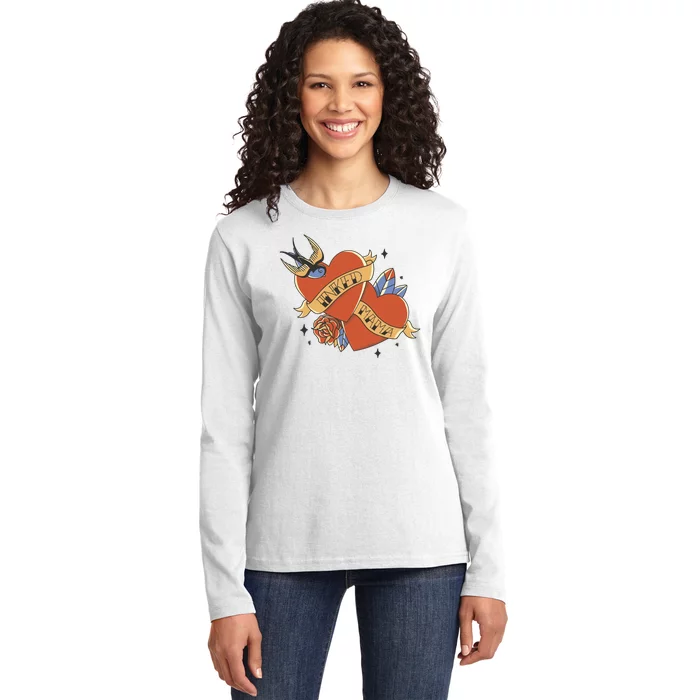 Inked Mama Tattoo Heart Ladies Long Sleeve Shirt