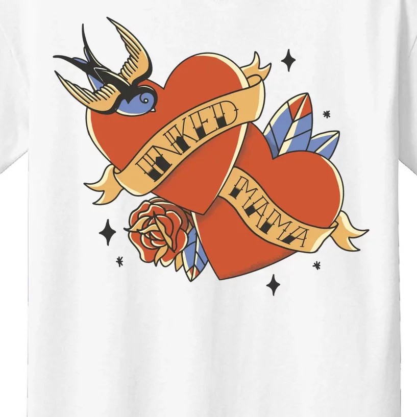 Inked Mama Tattoo Heart Kids T-Shirt