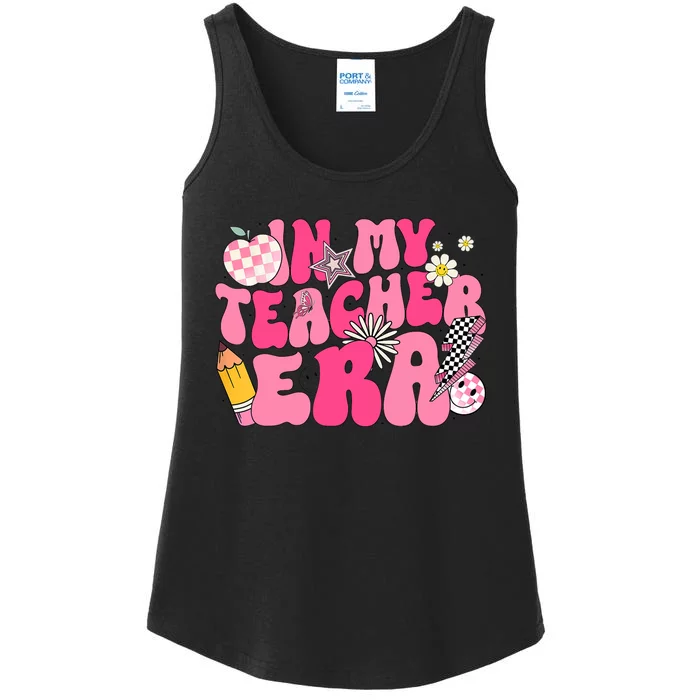 In My Teacher Era First Day Of School Back To School Ladies Essential Tank