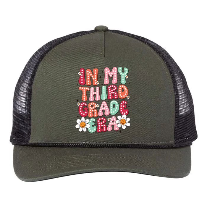 In My Third Grade Era 3rd Grade Girl Teacher Back To School Retro Rope Trucker Hat Cap