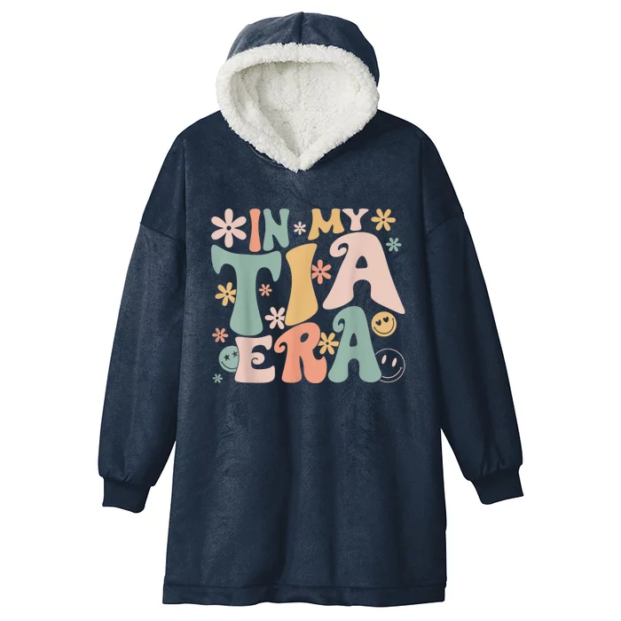 In My Tia Era Retro Groovy Funny Cool Aunt Auntie Club Hooded Wearable Blanket