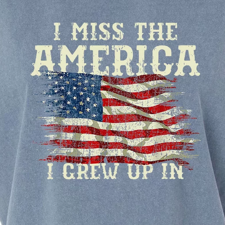 I Miss The America I Grew Up In Usa Flag Garment-Dyed Women's Muscle Tee