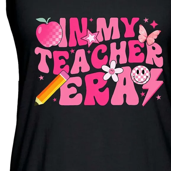 In My Teacher Era Back To School Retro Back To School Retro Ladies Essential Flowy Tank