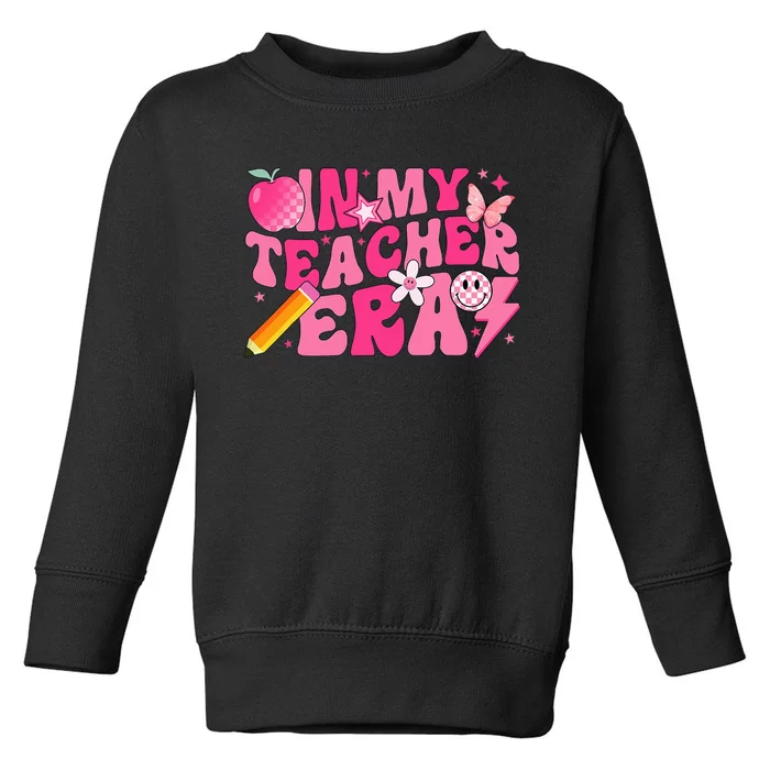 In My Teacher Era Back To School Retro Back To School Retro Toddler Sweatshirt