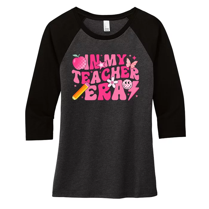 In My Teacher Era Back To School Retro Back To School Retro Women's Tri-Blend 3/4-Sleeve Raglan Shirt