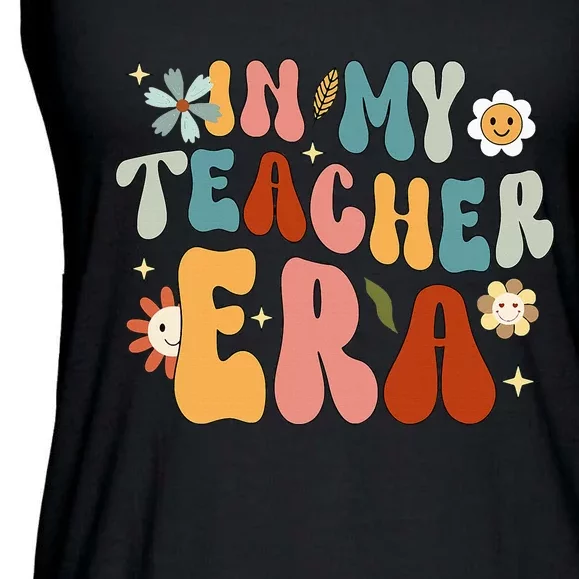 In My Teacher Era First Day Of School Back To School Retro Ladies Essential Flowy Tank