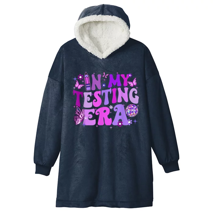 In My Testing Era Funny Teacher Exam Day Hooded Wearable Blanket