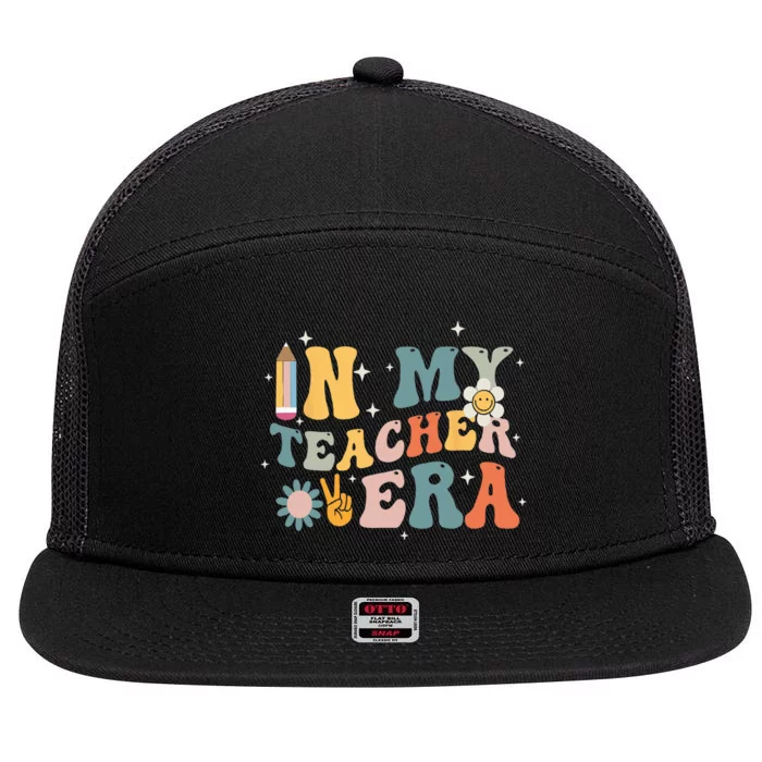 In My Teacher Era First Day Of School Teacher Back To School 7 Panel Mesh Trucker Snapback Hat