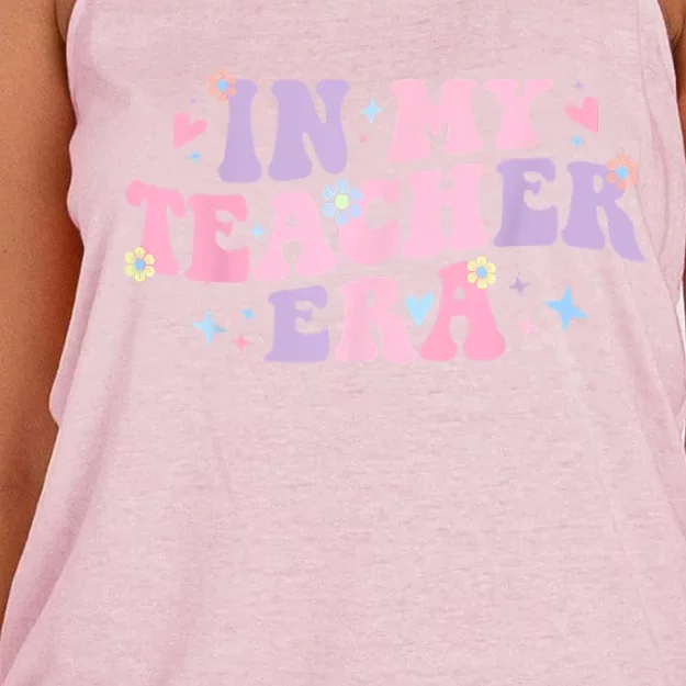 In My Teacher Era Back To School In My Teaching Era Pink Women's Knotted Racerback Tank