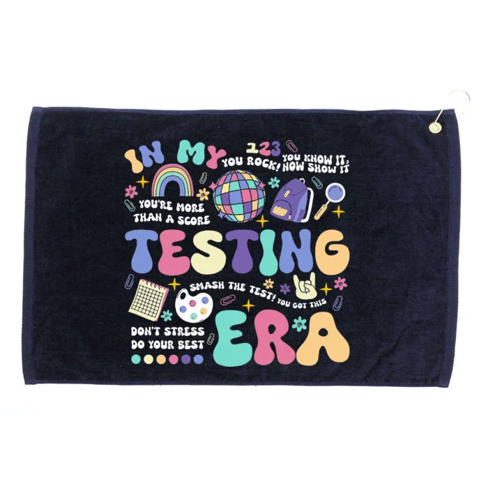 In My Testing Era School Day Teacher Student Rock The Test Grommeted Golf Towel