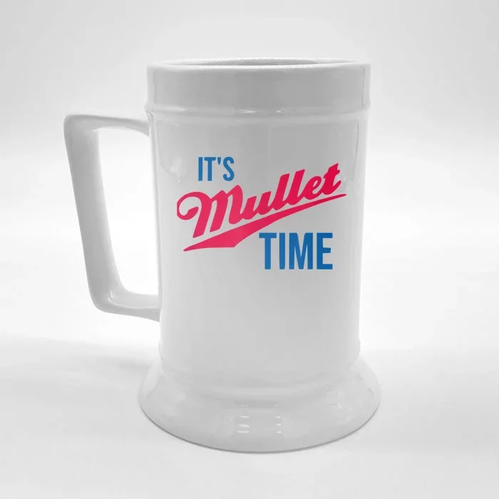 It's Mullet Time, Funny Redneck Mullet Front & Back Beer Stein