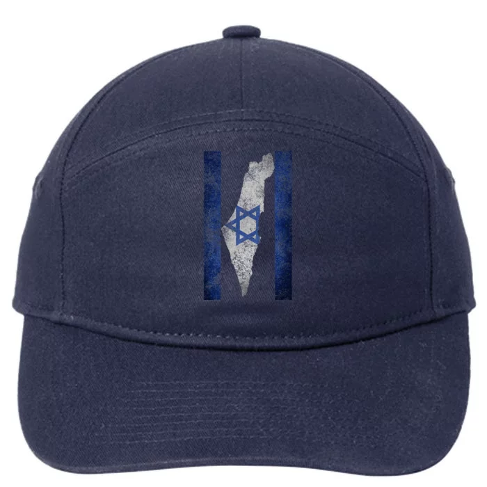 Israel Map Travel Jews Proud Jewish Israeli Flag 7-Panel Snapback Hat