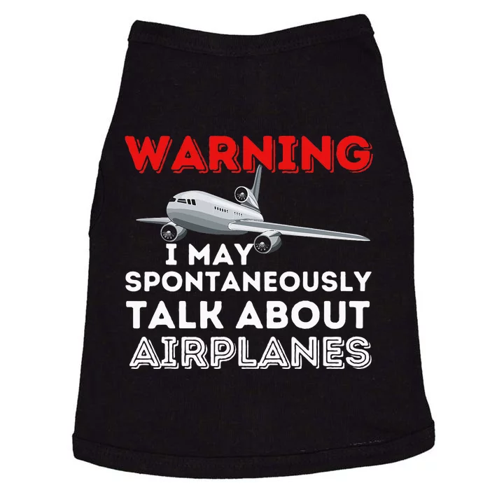 I May Talk About Airplanes Funny Pilot & Aviation Airplane Doggie Tank