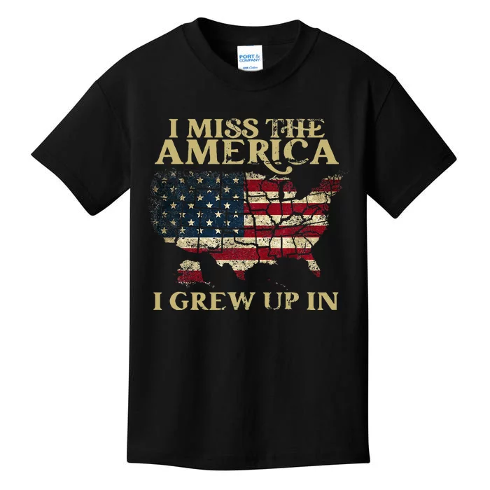 I Miss The America I Grew Up In American USA Flag Kids T-Shirt