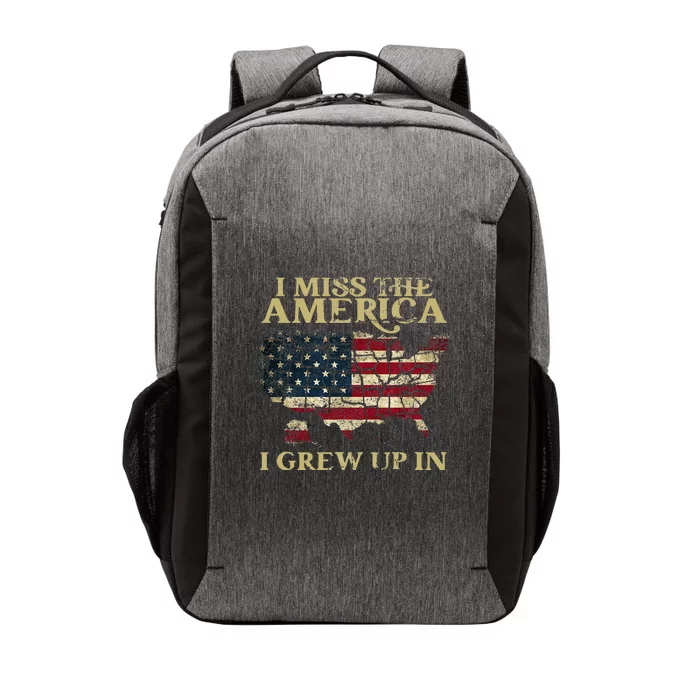 I Miss The America I Grew Up In American USA Flag Vector Backpack