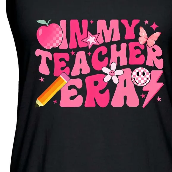 In My Teacher Era Back To School Retro Back To School Retro Ladies Essential Flowy Tank