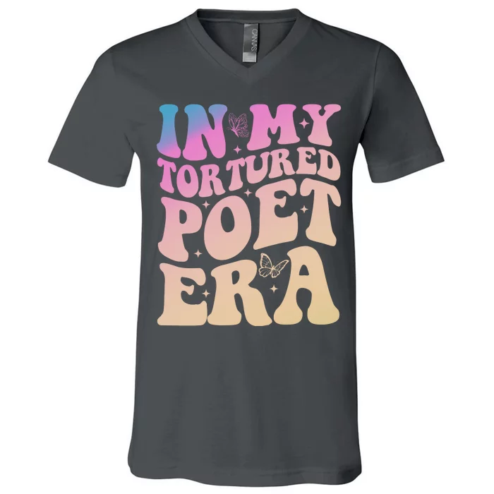 In My Tortured Poet Era Groovy V-Neck T-Shirt