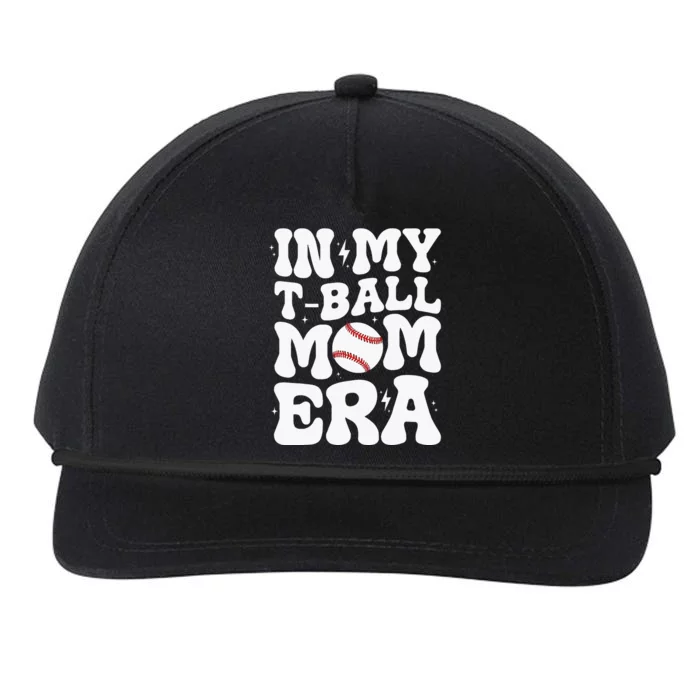 In My T Ball Mom Era Groovy Ball Mom Snapback Five-Panel Rope Hat