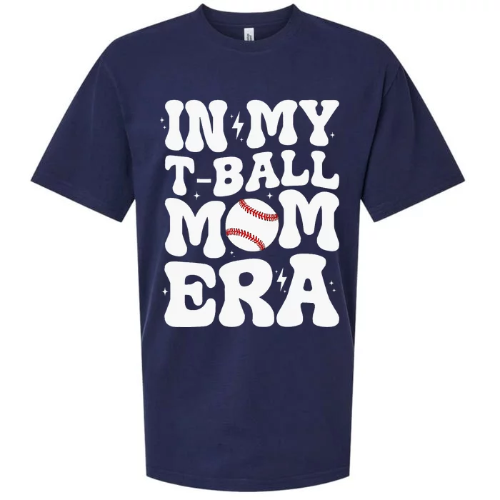 In My T Ball Mom Era Groovy Ball Mom Sueded Cloud Jersey T-Shirt