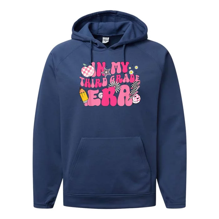 In My Third Grade Era Back To School 3rd Grade Retro Groovy Performance Fleece Hoodie