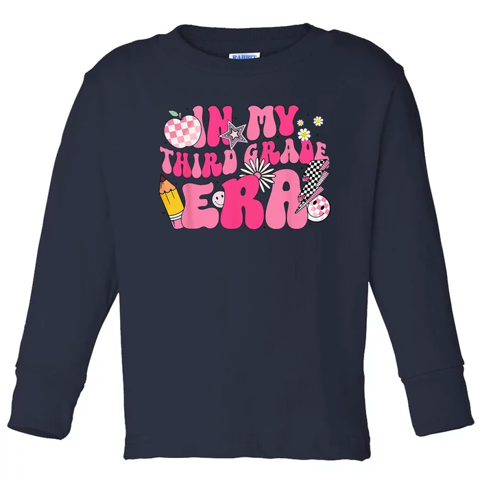 In My Third Grade Era Back To School 3rd Grade Retro Groovy Toddler Long Sleeve Shirt