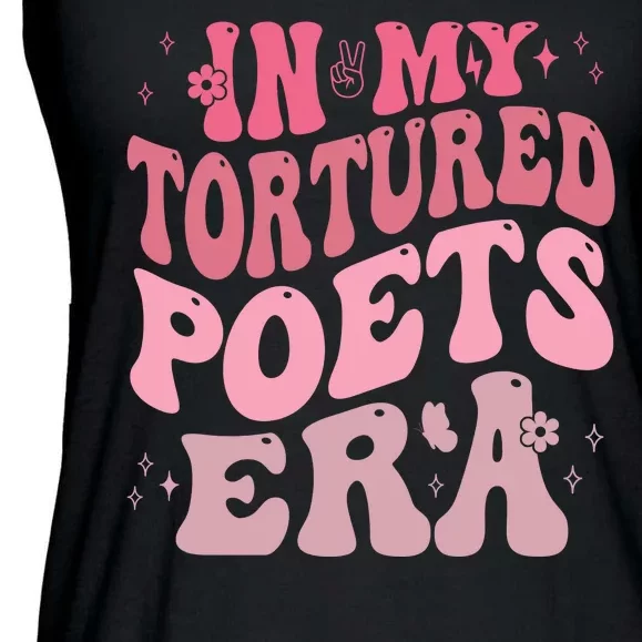 In My Tortured Poets Era Pink Groovy Ladies Essential Flowy Tank